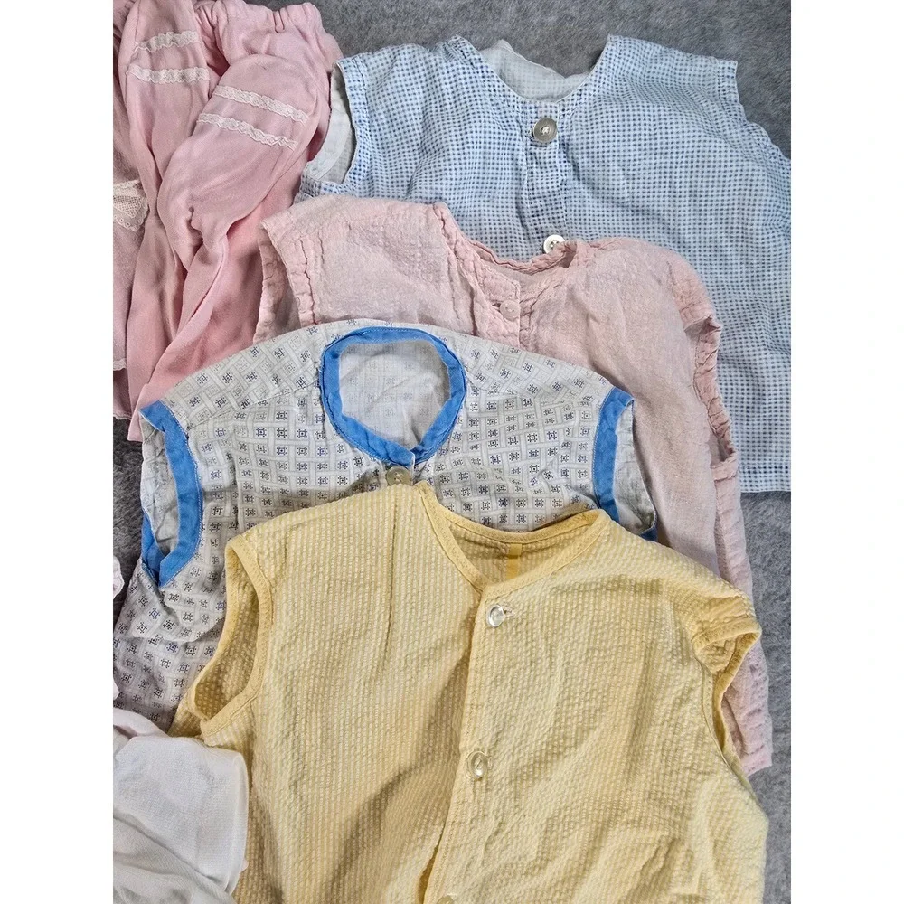 Vintage 60s/70s Baby Clothes Lot 12pc Mixed Infant Outfits Pastel 0-12M Retro - Picture 4 of 16